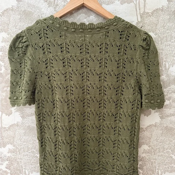 Anthropologie 100% cotton pointelle sweater - Picture 4 of 6